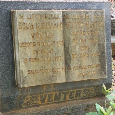 VENTER Douw Gerbrand 1874-1953 &amp; Hester VORSTER 1880-1969
