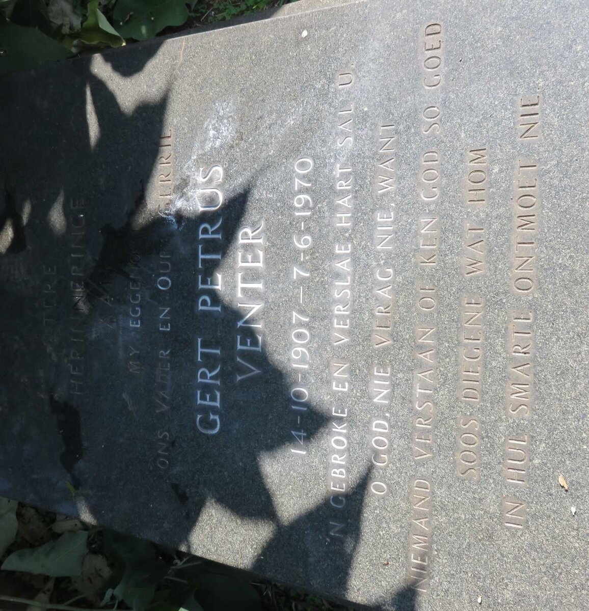 VENTER Gert Petrus 1907-1970