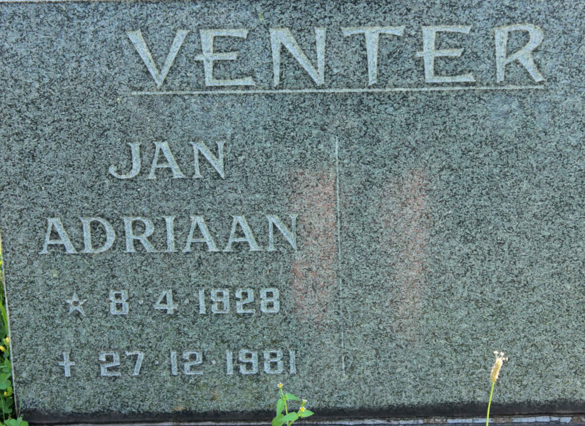 VENTER Jan Adriaan 1928-1981