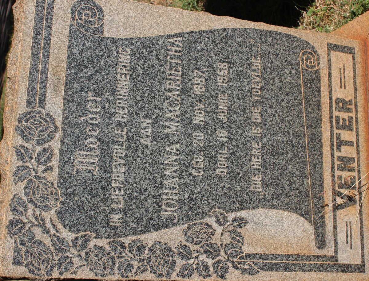 VENTER Johanna Magarietha 1887-1958
