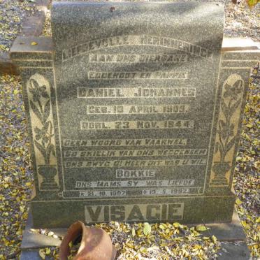 VISAGIE Daniel Johannes 1909-1944 &amp; Bokkie 1907-1992