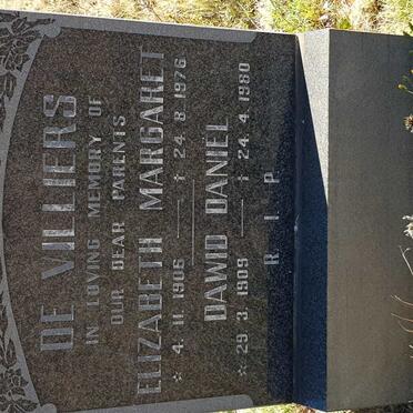 VILLIERS Dawid Daniel, de 1909-1980 &amp; Elizabeth Margaret 1906-1976