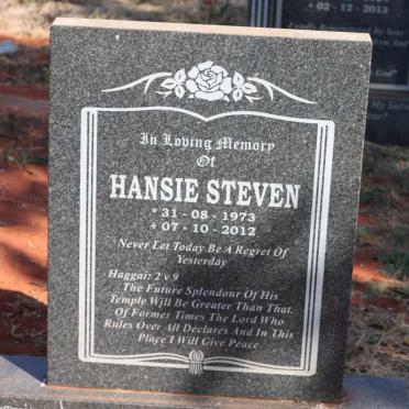 VISAGIE Hansie Steven 1973-2012