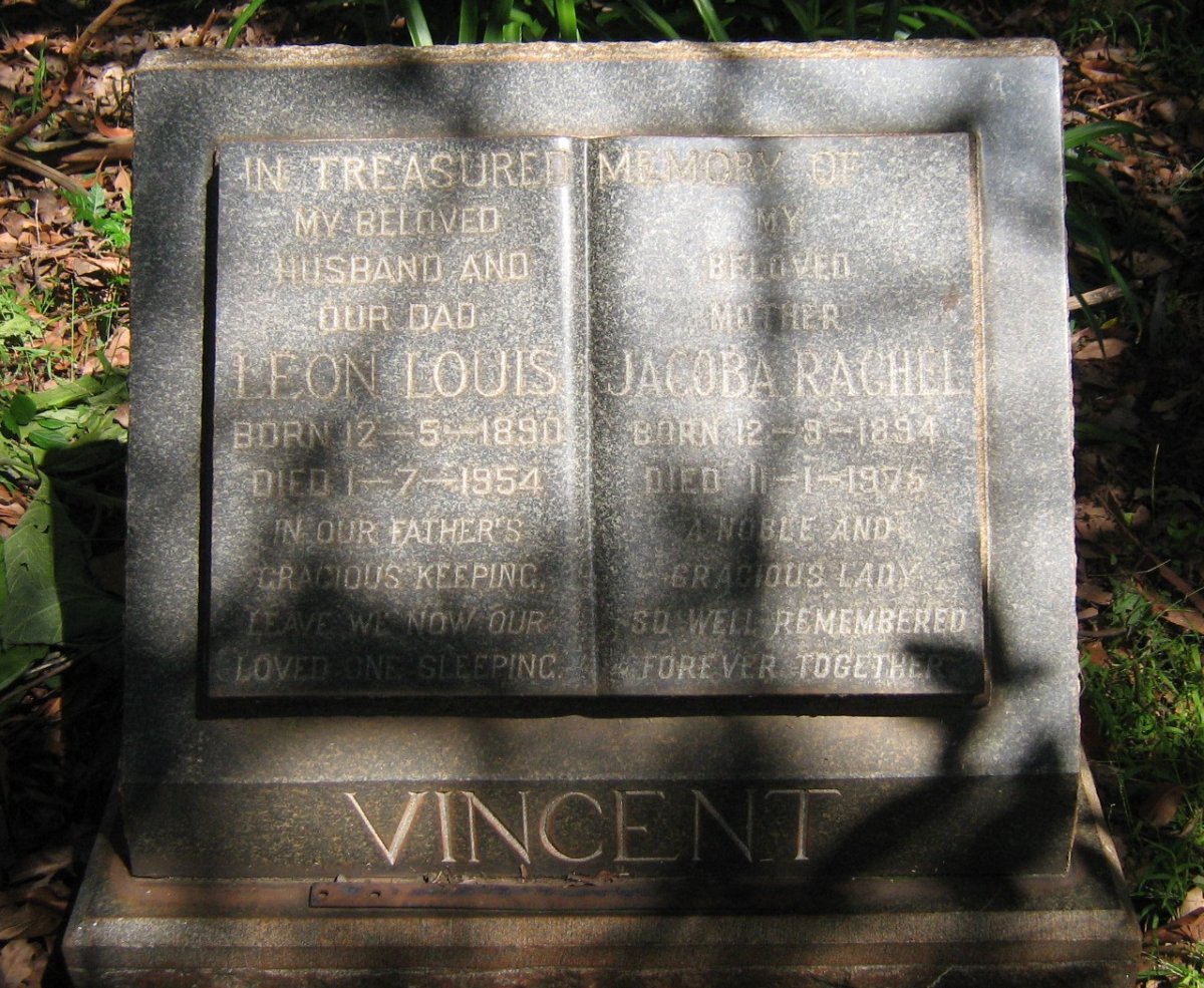 VINCENT Leon Louis 1890-1954 &amp; Jacoba Rachel 1894-1975