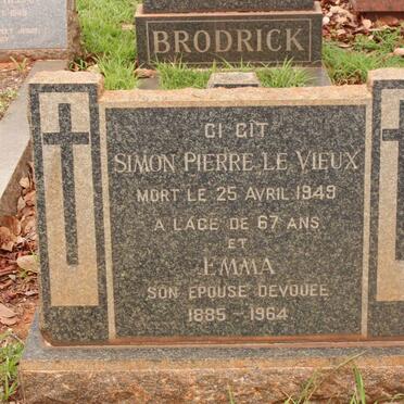 VIEUX Simon Pierre -1949 &amp; Emma 1885-1964