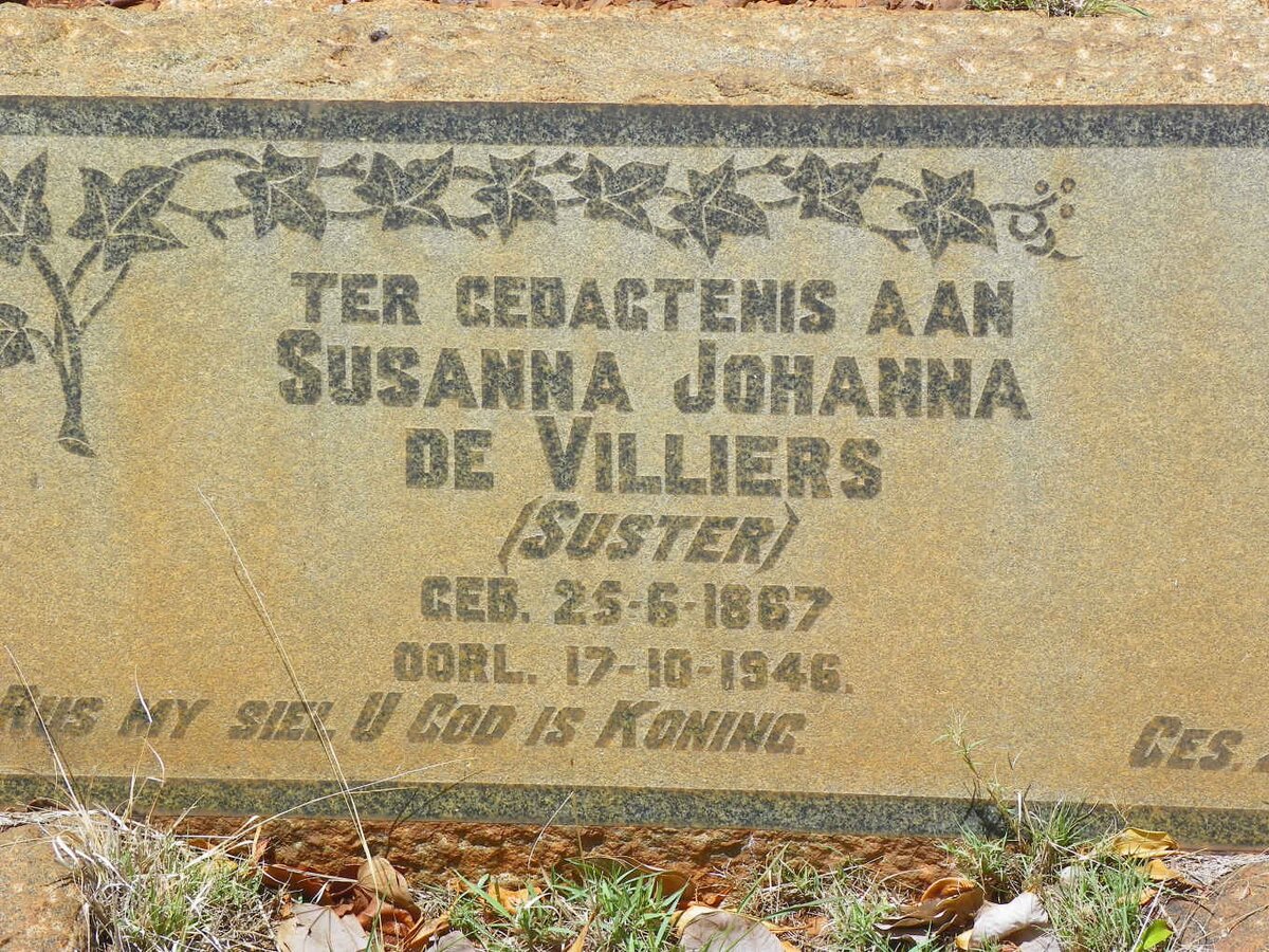 VILLIERS Susanna Johanna, de 1867-1946