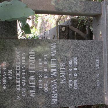 VILJOEN Willem Hendrik 1912-1970 &amp; Susanna Wilhelmina KAHTS 1915-1986