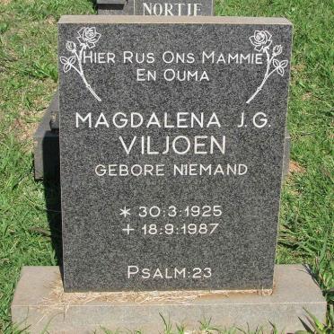 VILJOEN Magdalena J.G. nee NIEMAND 1925-1987