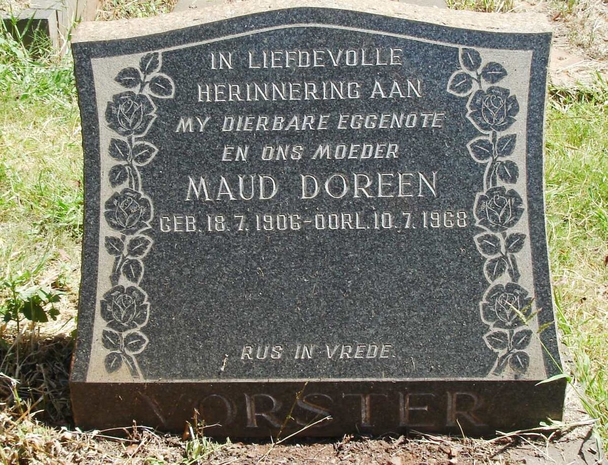 VORSTER Maud Doreen 1906-1968