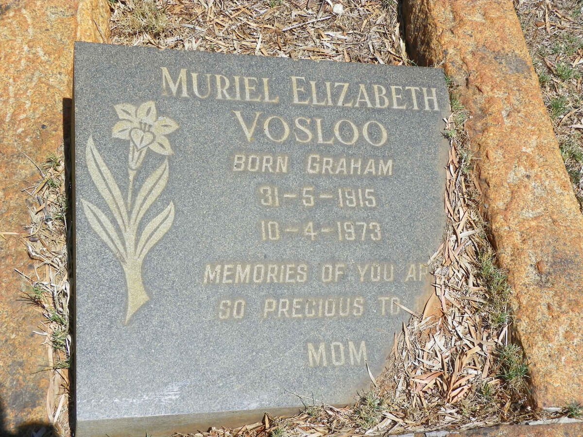 VOSLOO Muriel Elizabeth nee GRAHAM 1915-1973