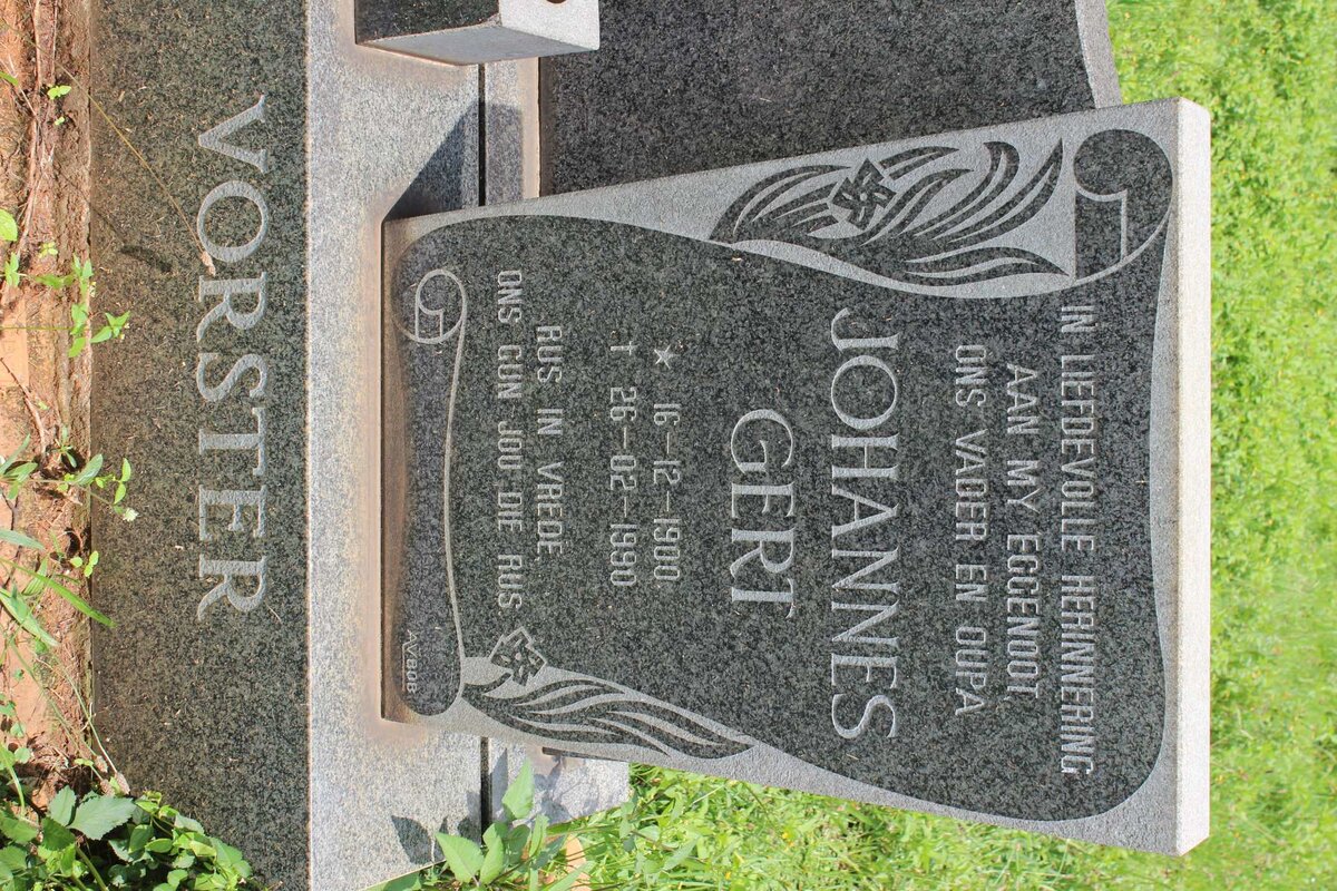 VORSTER Johannes Gert 1900-1990