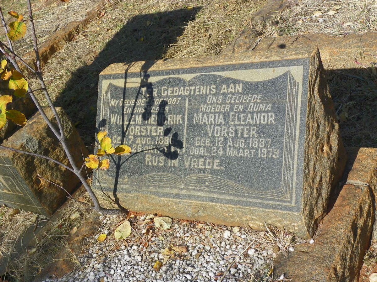 VORSTER Willem Hendrik 1886-1943 &amp; Maria Eleanor 1887-1979