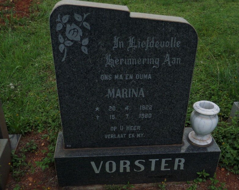 VORSTER Marina 1922-1990