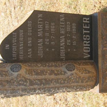 VORSTER Johan Martyn 1917-1965 &amp; Johanna Helena 1923-1989