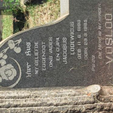 VOSLOO Jabobus Lodewicus 1898-1965