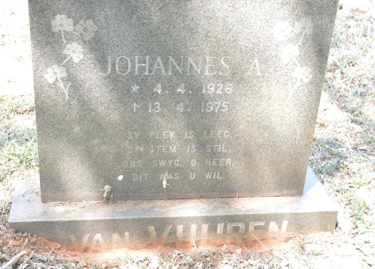 VUUREN Johannes A., van 1926-1975