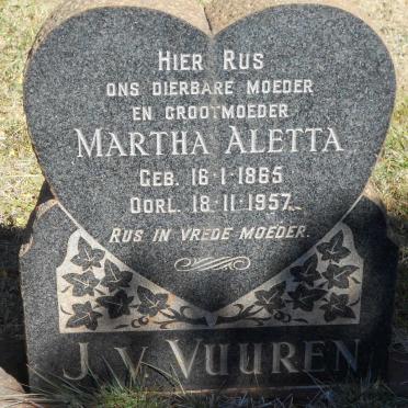 VUUREN Martha Aletta, J. v. 1865-1957