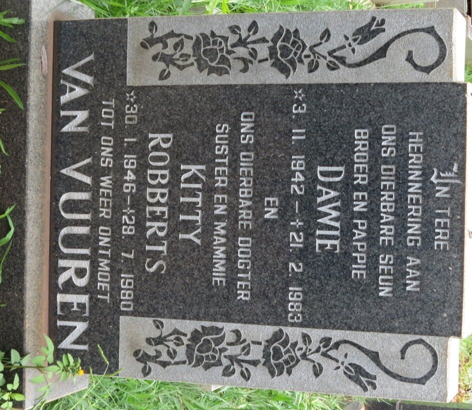 VUUREN Dawie, van 1942-1983 &amp; Kitty ROBBERTS 1946-1980
