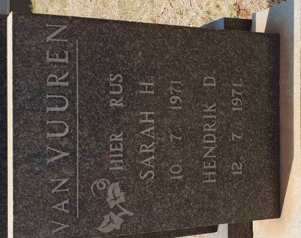 VUUREN Hendrik D., van -1971 &amp; Sarah H. -1971