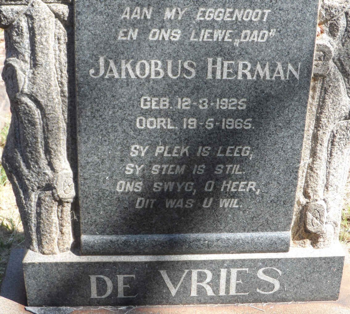 VRIES Jakobus Herman, de 1925-1965