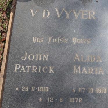 VYVER John Patrick, v.d. 1910-1972 &amp; Alida Maria 1910-1972