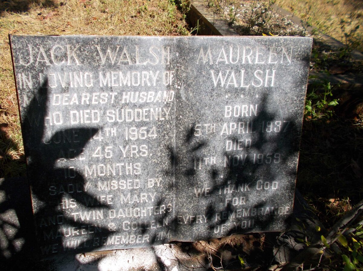 WALSH Jack -1954 :: WALSH Maureen 1937-1959