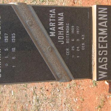 WASSERMANN Johann Georg 1907-1985 &amp; Martha Johanna BEITENDAG 1909-1977