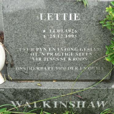 WALKINSHAW Lettie 1926-1995