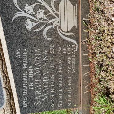 WALLACE Sarah Maria Magdalena 1895-1976