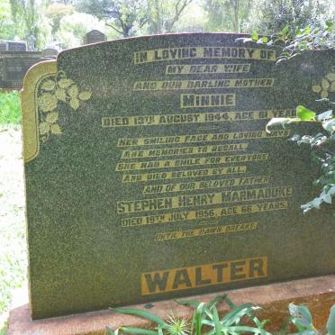WALTER Stephen Henry Marmaduke -1956 &amp; Minnie -1944