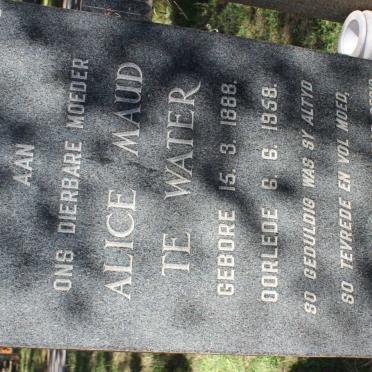 WATER Alice Maude, te 1888-1958