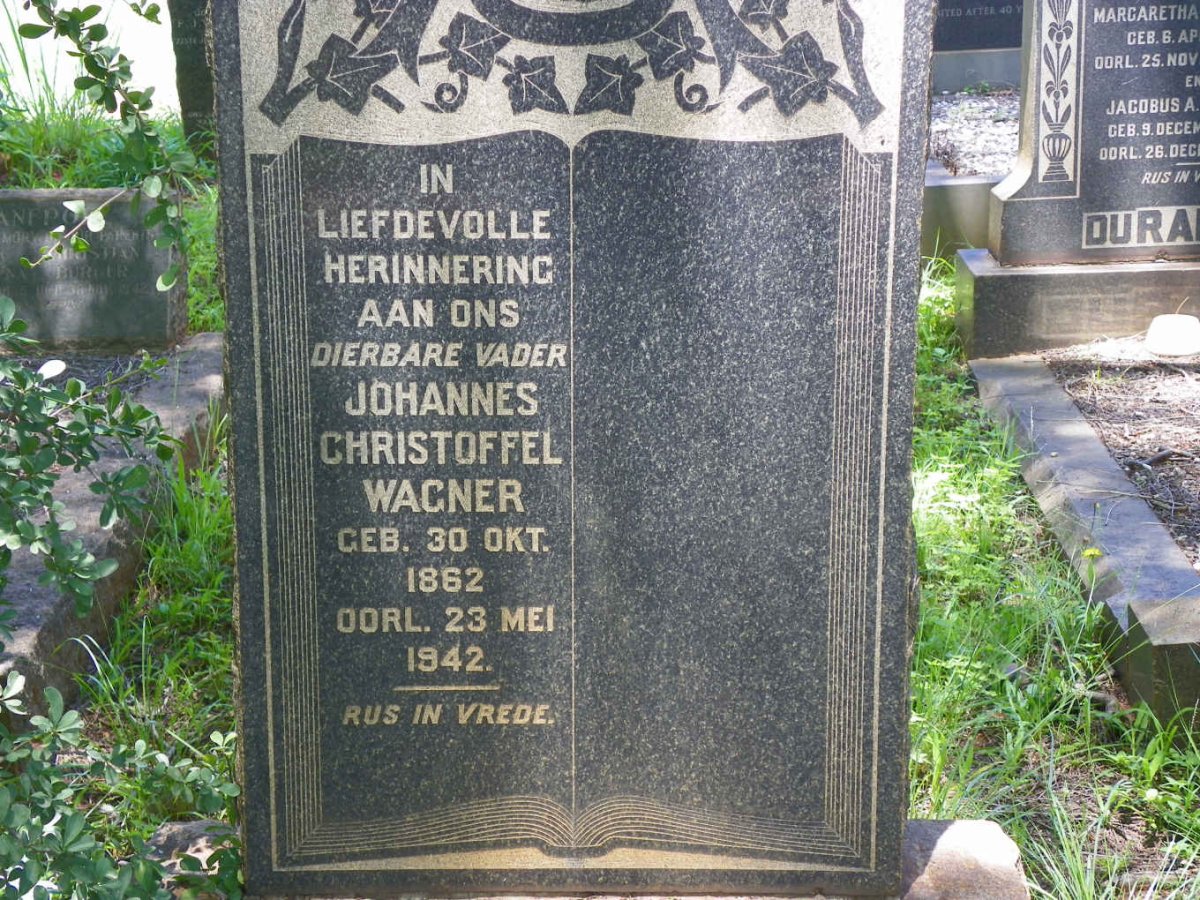 WAGNER Johannes Christoffel 1862-1942