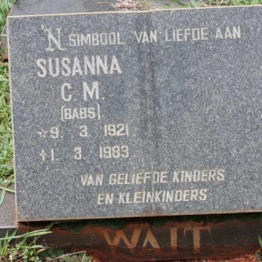 WAIT Susanna C.M. 1921-1983