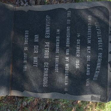 WATT Johannes Petrus Gerhardus, van der 1911-1955