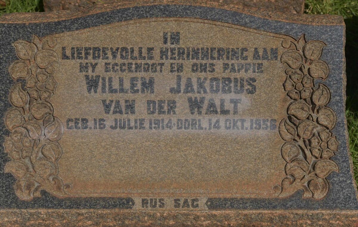 WALT Willem Jakobus, van der 1914-1956