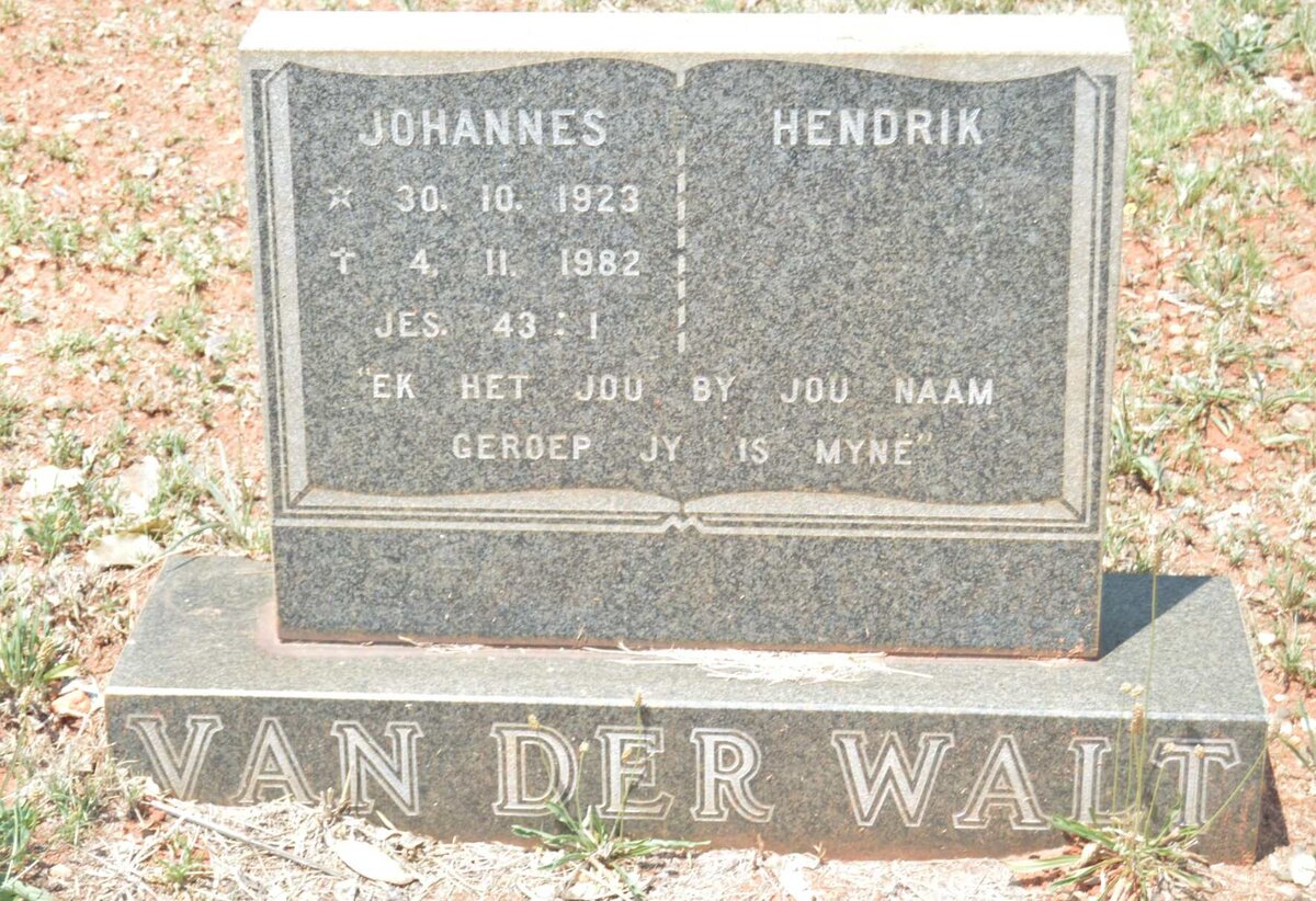 WALT Johannes Hendrik, van der 1923-1982
