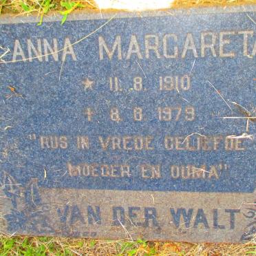 WALT Anna Margareta, van der 1910-1979
