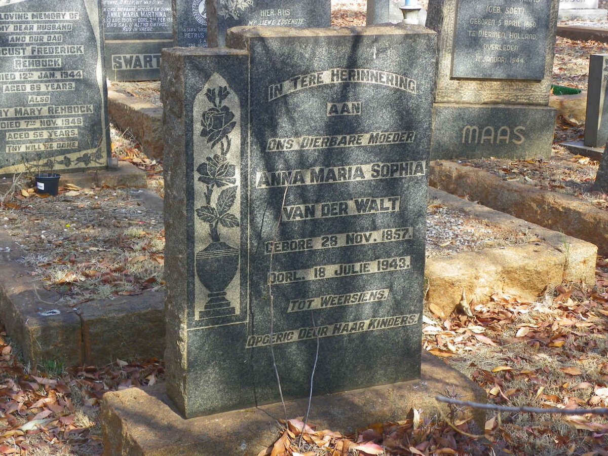 WALT Anna Maria Sophia, van der 1857-1943