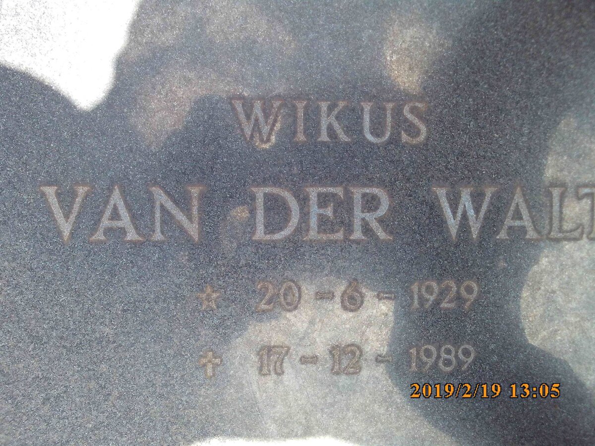 WALT Wikus, van der 1929-1989