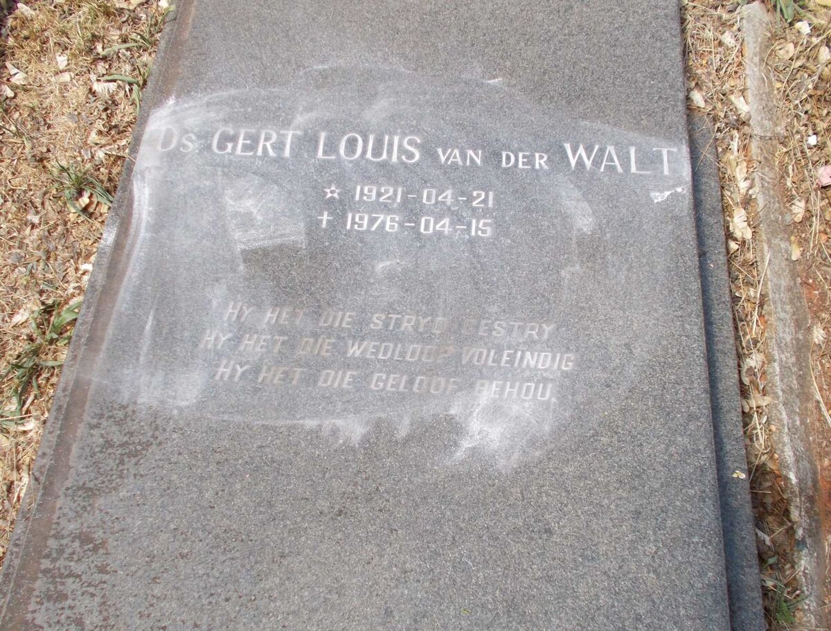 WALT Gert Louis, van der 1921-1976