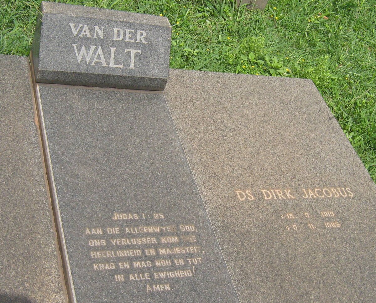 WALT Dirk Jacobus, van der 1919-1985