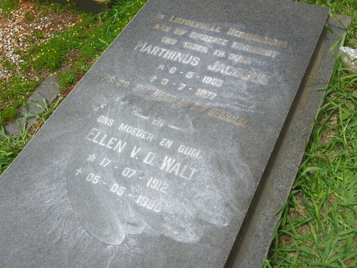 WALT Marthinus Jacobus, v.d. 1905-1977 &amp; Ellen 1912-1990