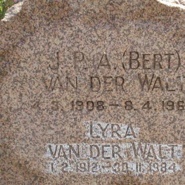 WALT J.P.A., van der 1908-1964 &amp; Lyra 1912-1984