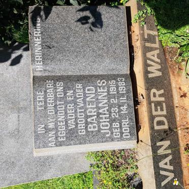 WALT Barend Johannes, van der 1915-1983