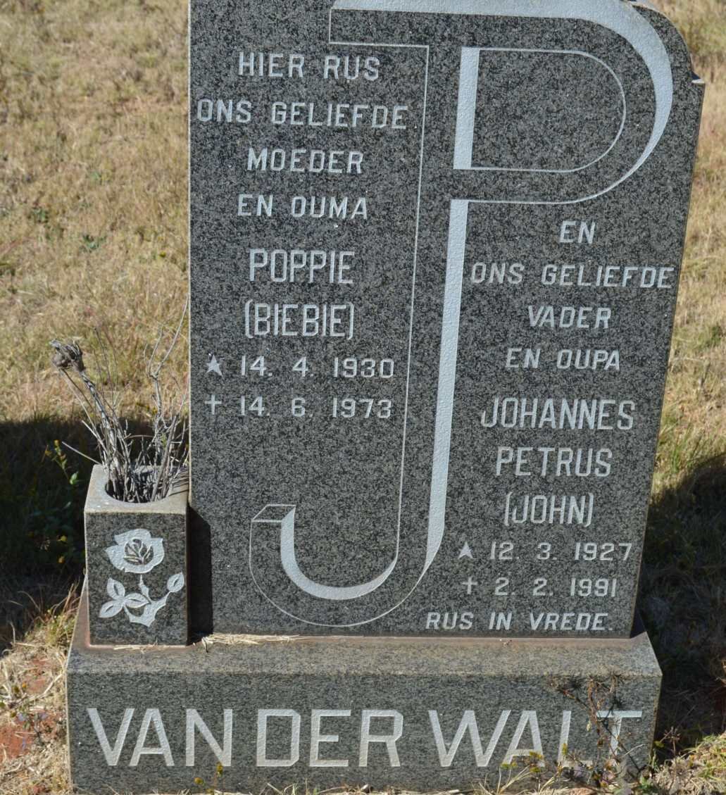 WALT Johannes Petrus, van der 1927-1991 &amp; Poppie 1930-1973