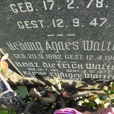 WALTER Heinz Dietrich WALTER 1911-1973 :: WALTER Klaus Rudiger 1942-1974