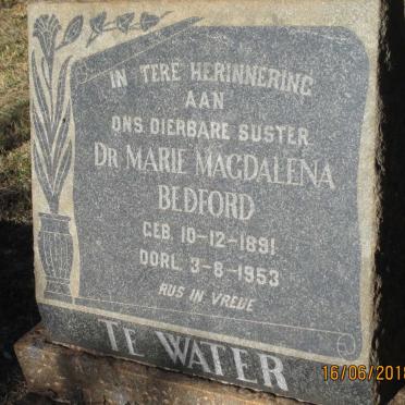 WATER Marie Magdalena Bedford, te 1891-1953