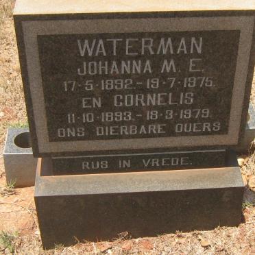 WATERMAN Cornelis 1893-1979 &amp; Johanna M.E. 1892-1975