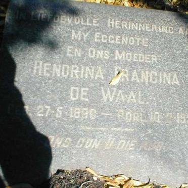 WAAL Hendrina Francina, de 1896-1954