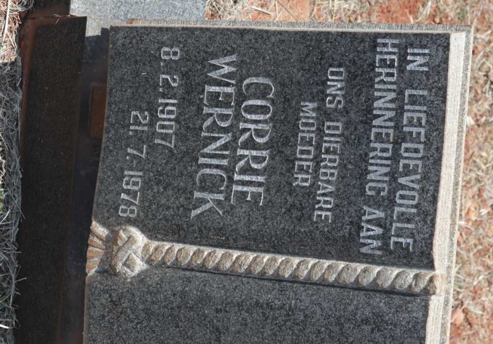 WERNICK Corrie 1907-1978